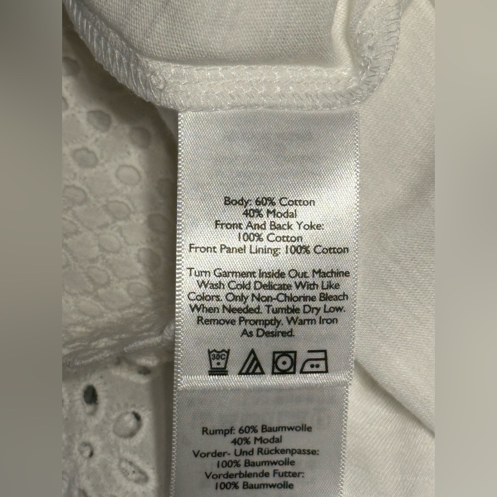 Eddie Bauer NWT New White Eyelet Sleeveless Top Tank Shirt Size XL - Picture 5 of 7